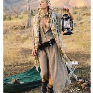 Spell & The Gypsy Linda Shirt Khaki Maxi Dress M/L